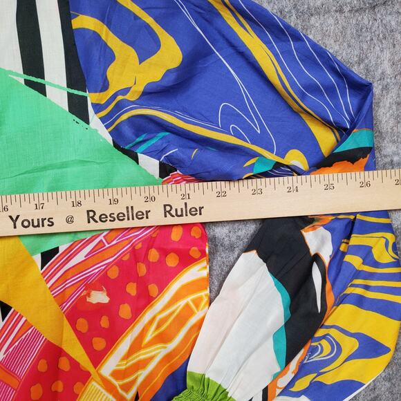 Ammara Khan Kaftan Womens Large Multicolor Artsy Art to Wear Tunic Pakistan - Picture 10 of 12